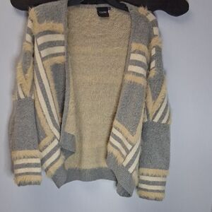 Cliche Chic Striped Women's Cardigan Open Front Oversized Sweater PTP 28"-40"